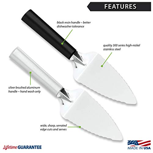 Rada Cutlery Serrated Pie Server, Made in USA, Silver Handle - Image 2