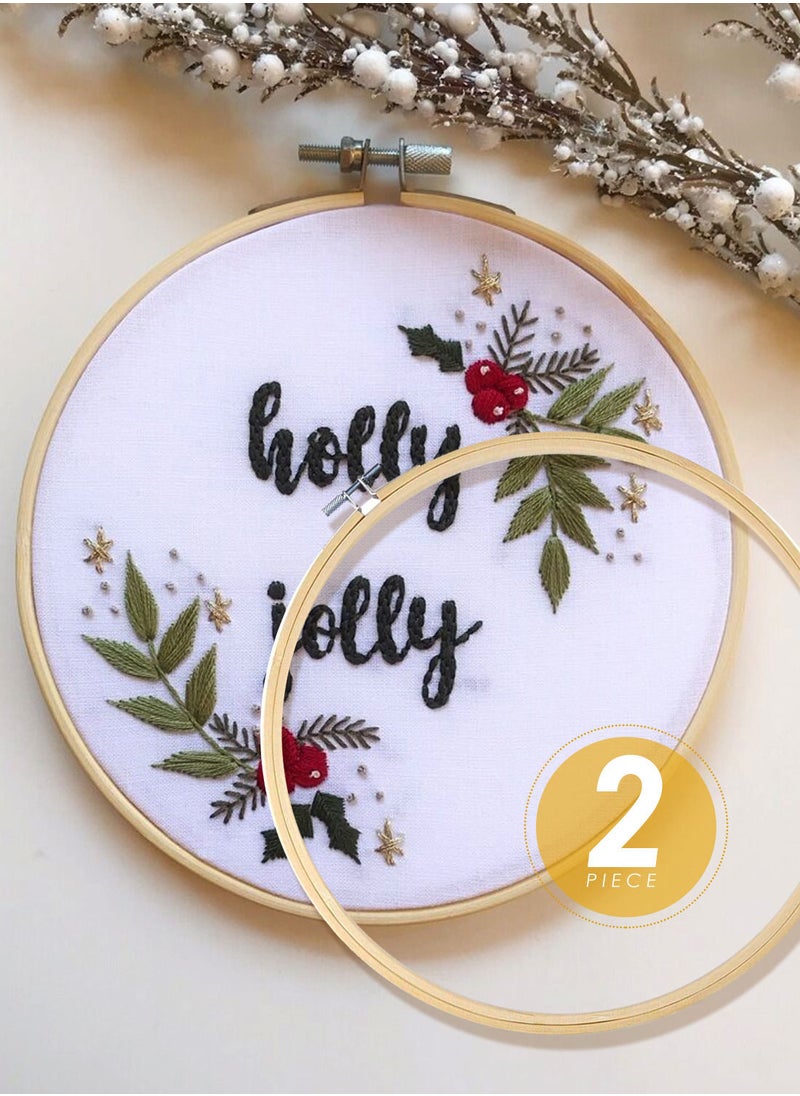 AIWANTO 2-Piece Embroidery Hoop Bamboo Circle Cross Stitch Hoop Ring for Art Craft Handy Sewing  - Image 5
