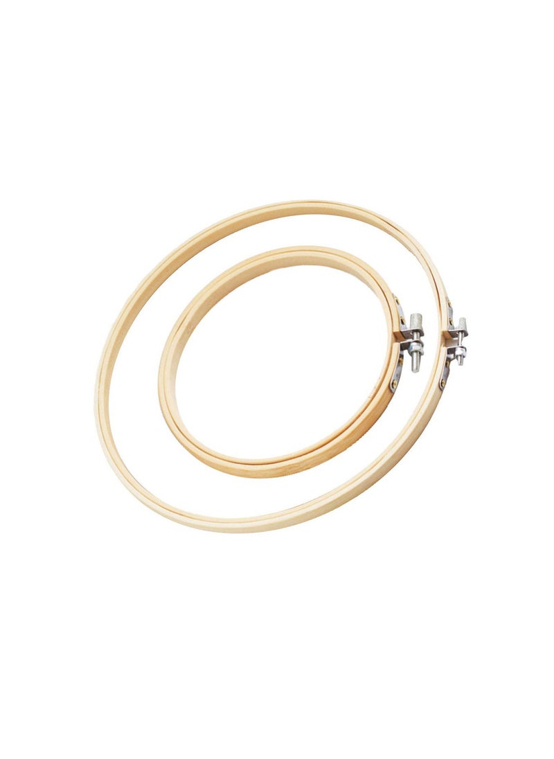 AIWANTO 2-Piece Embroidery Hoop Bamboo Circle Cross Stitch Hoop Ring for Art Craft Handy Sewing  - Image 2