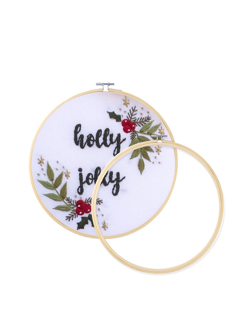 AIWANTO 2-Piece Embroidery Hoop Bamboo Circle Cross Stitch Hoop Ring for Art Craft Handy Sewing  - Image 4