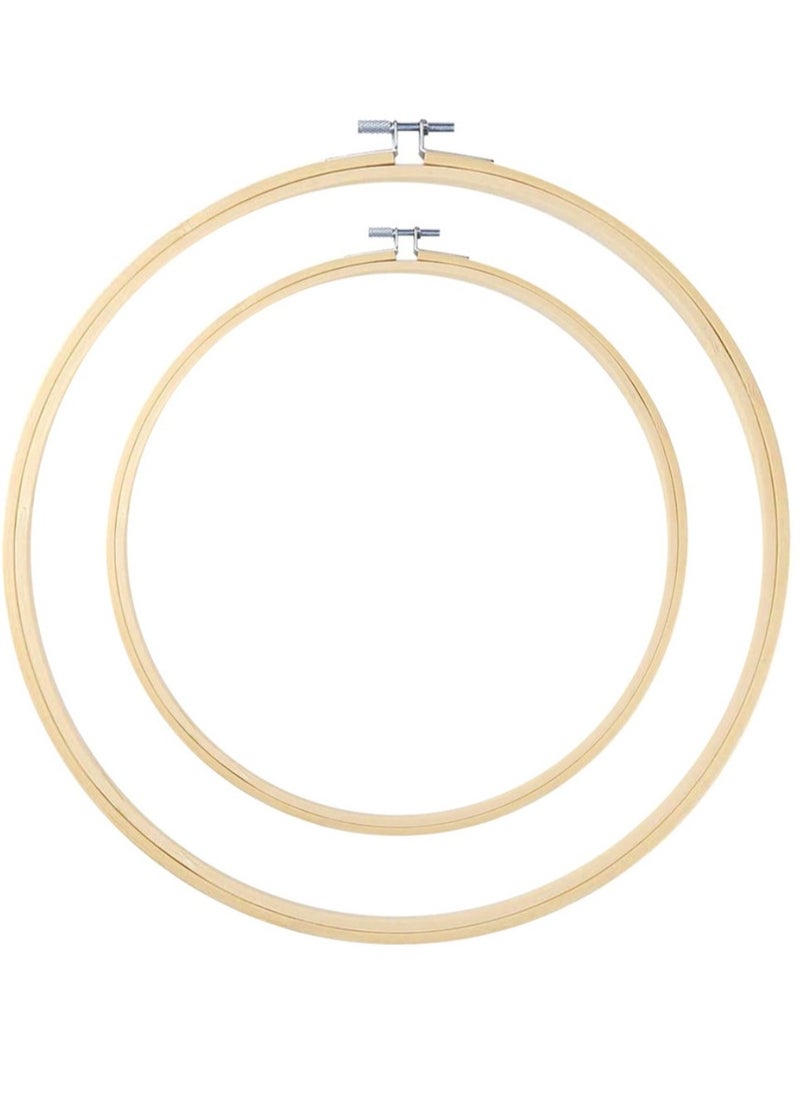AIWANTO 2-Piece Embroidery Hoop Bamboo Circle Cross Stitch Hoop Ring for Art Craft Handy Sewing  - Image 1