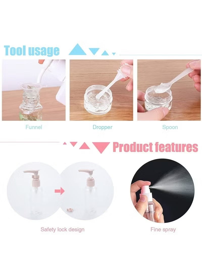 MIXDE Travel Bottles for Toiletries 11 PCS, Plastic Travel Size Refillable Containers for Liquid Shampoo, Lotion, Cream, Dispenser Accessories Kit, Leak Proof - Image 3