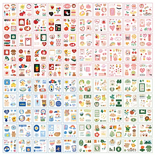 Doraking 100 Sheets Kawaii Sticker Set, Doraking Cute Cartoon Stickers Transparent Decorative Stickers Decal Pack for Phone Cases Laptops Art DIY Crafts Album Bullet Journals Planner Scrapbook - Image 3