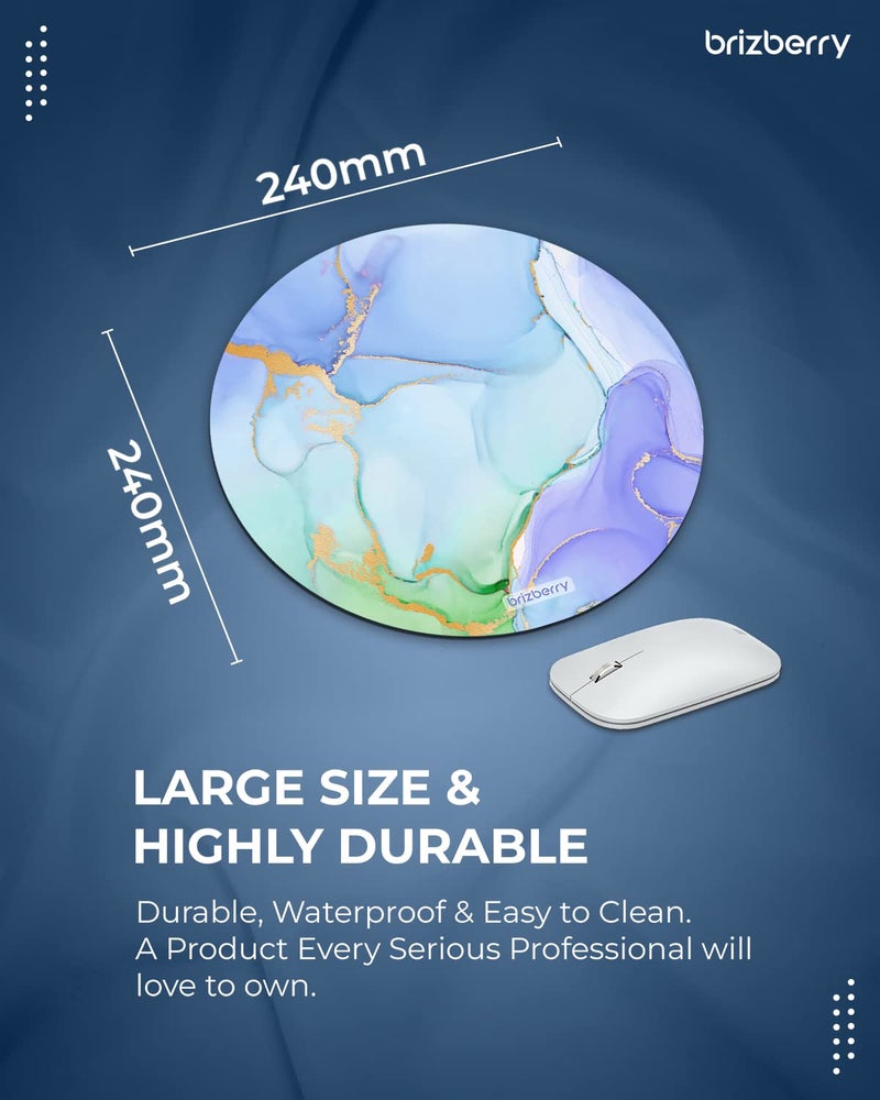 ARTBRIZ Brizberry Mouse Pad, Large Printed Waterproof Anti Skid Rubber Base for Desktop Laptop PC Office Gaming 240 X 240 X 3 mm [20% Larger] (Marble Texture 6, Pack of 1) - Image 5