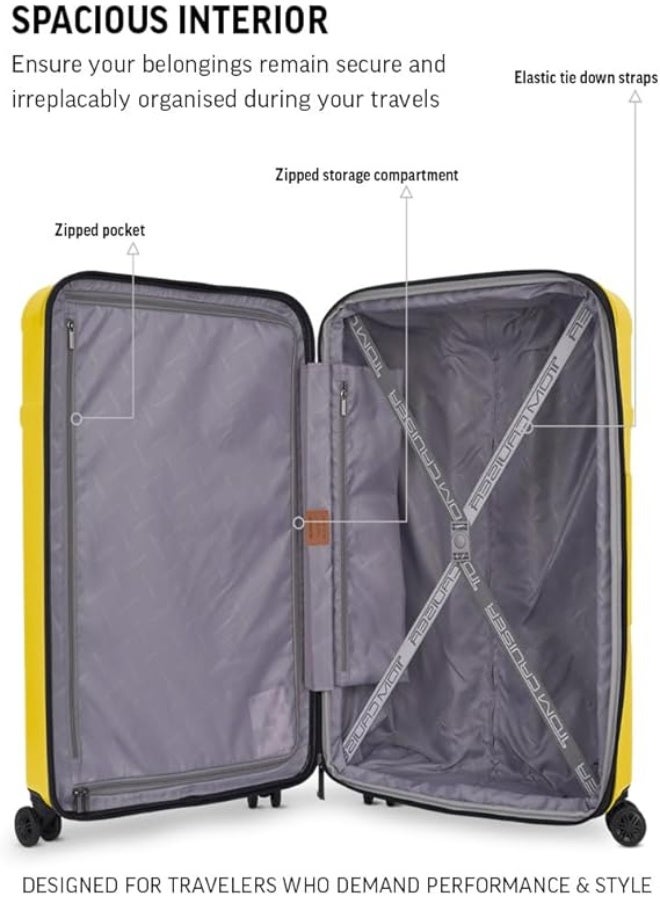 Tom Cruiser Story 20-Inch Travel Luggage – ABS + Polycarbonate Expandable Design, TSA Lock, Anti-Theft Zipper, 360° Spinner Wheels, 2-Year Warranty – Yellow - Image 5