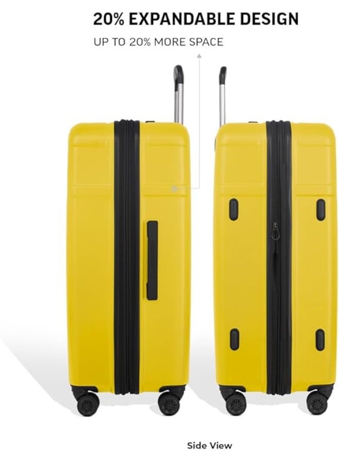 Tom Cruiser Story 20-Inch Travel Luggage – ABS + Polycarbonate Expandable Design, TSA Lock, Anti-Theft Zipper, 360° Spinner Wheels, 2-Year Warranty – Yellow - Image 2