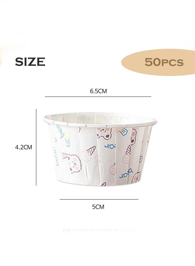 50Pcs Disposable Cupcake Baking Cups, High Temperature Resistant Oil Proof Liner Parchment Paper Cupcake, Baking Wrappers Accessories and Birthday Party Decorations  - Image 2