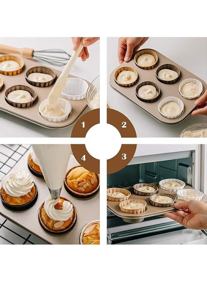 50Pcs Disposable Cupcake Baking Cups, High Temperature Resistant Oil Proof Liner Parchment Paper Cupcake, Baking Wrappers Accessories and Birthday Party Decorations  - Image 3