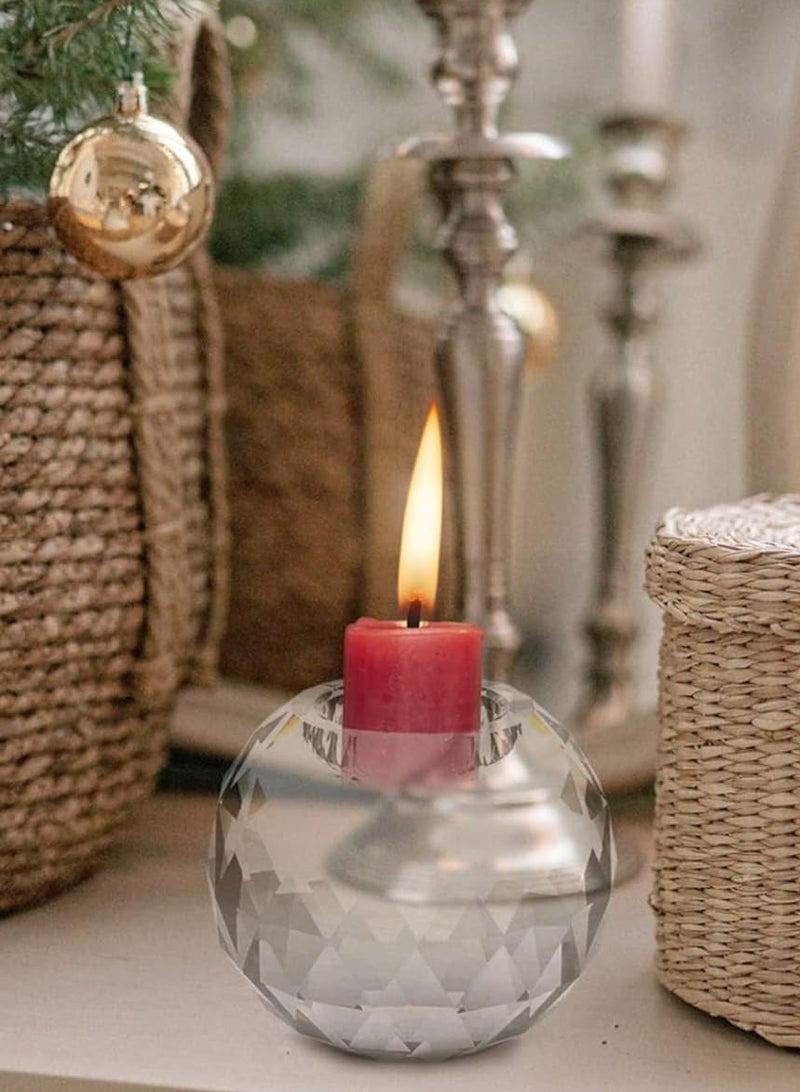 Candlestick Holder Modern Simple Glass Candlestick Small Decorative Candlestick Holder Table Decoration Candle Holders(Large)80×80mm - Image 4