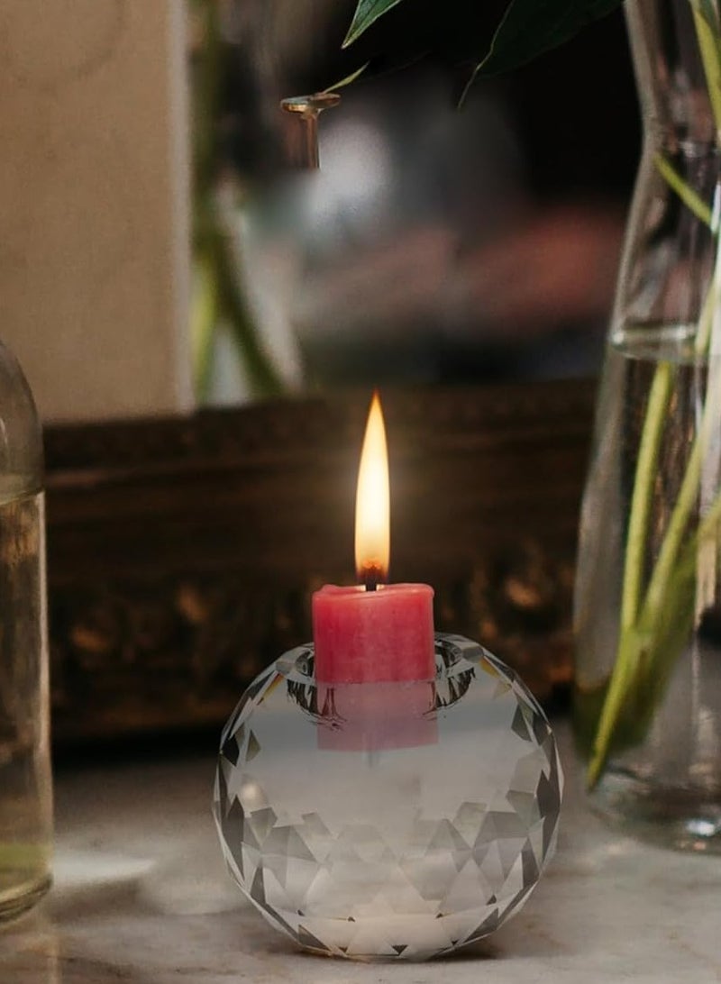 Candlestick Holder Modern Simple Glass Candlestick Small Decorative Candlestick Holder Table Decoration Candle Holders(Large)80×80mm - Image 5