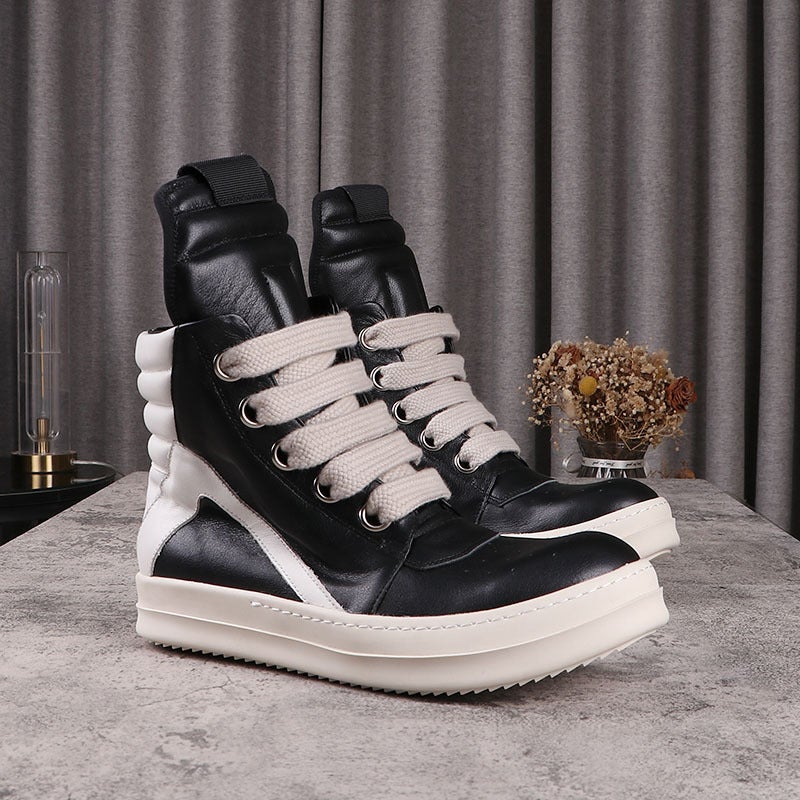 C501 Genuine Leather Ro Inverted Triangle Pentagram Trendy Platform Sneakers Women'S Fashionable Shoes Gd Same High-Top Men'S Classic - Image 3