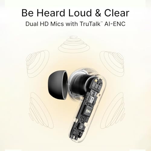 pTron Bassbuds Indie In-Ear TWS Earbuds w/ 10mm Drivers, 45Hrs Playtime, Dual HD Mic & AI-ENC Calls, Custom EQ, Mobile App, Bluetooth V5.4 Earphones, Voice Assistant, Type C Charging & IPX5(Jet Black) - Image 5