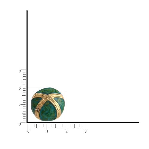 Estele Emerald Green Colour Enamel 24KT Gold Plated Non Precious Metal Round Stud Earrings for Women - Image 4