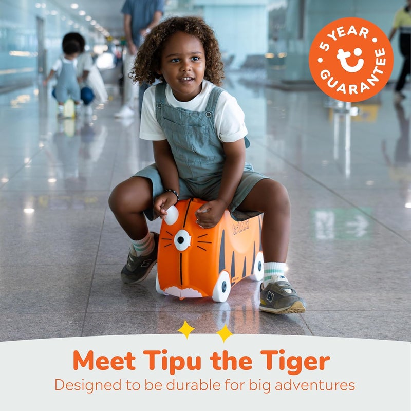 trunki Tipu The Tiger Ride On Suitcase, Orange, Piece Of 0 - Image 5