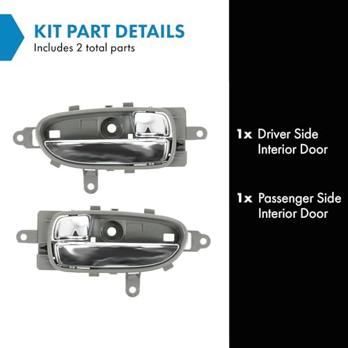 TRQ مجموعة مقابض أبواب داخلية فضية متوافقة مع نيسان ألتيما هايبرد 07-13 - Image 2