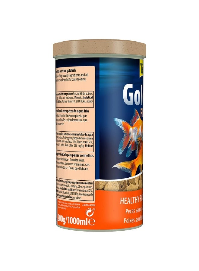 تترا تيترا TE742642 رقائق طعام أسماك الزينة الذهبية (1 لتر)، طعام سمك كامل، رقائق سمك فاخرة، تغذية متوازنة للأسماك، لأسماك الزينة الذهبية، أحواض السمك، خزانات الأسماك - Image 3