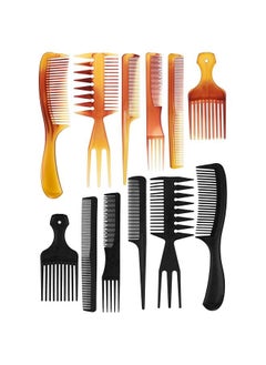 Expressions 12Pc Styling Combs Hair Comb Set For All Hair Types For Everyday Hair Styling Assorted Combs Value Pack Of Professional Barber Supplies Durable Material Gentle On Hair  - Image 1