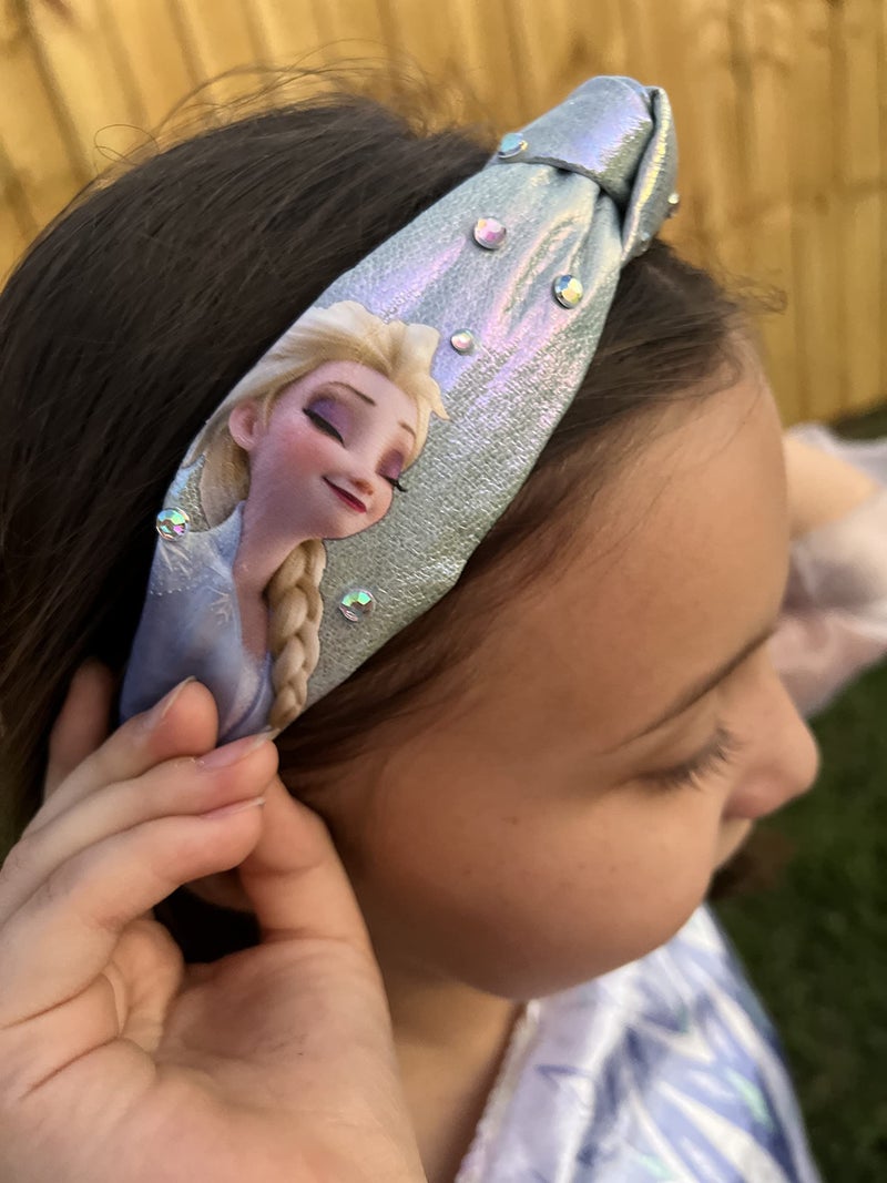 LUV HER Disney Frozen 2 Elsa One Thick Knot Headband with Diamonds For Girls - Hair Accessories For Her - Ages 3+ - Image 4