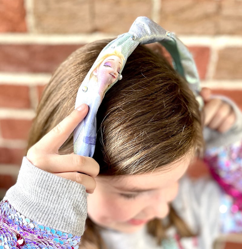 LUV HER Disney Frozen 2 Elsa One Thick Knot Headband with Diamonds For Girls - Hair Accessories For Her - Ages 3+ - Image 3