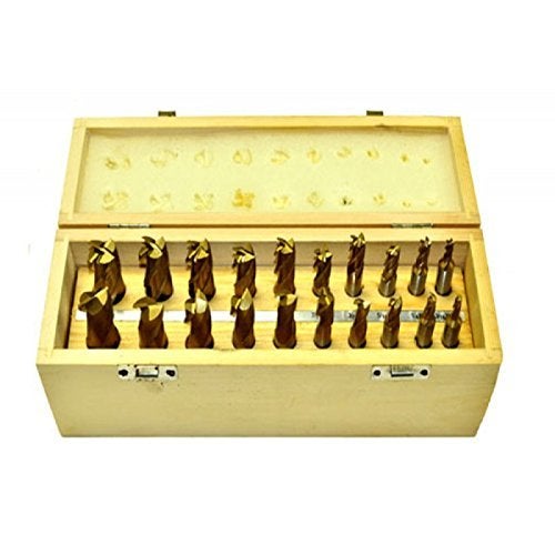 UI PRO TOOLS 20 PC Titanium Nitride Coated End Mill Set - 4 & 2 Flute Tin End Mill for Milling Machines - Image 2