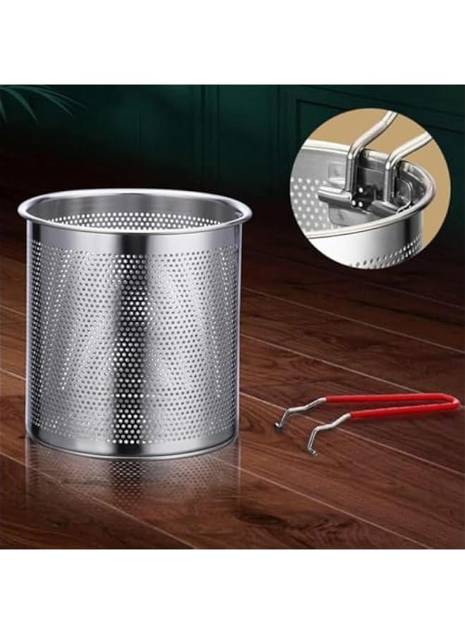 Deep Fryer Pot with Oil Strainer Basket and Clip,304 Stainless Steel Deep Frying Pot for Frying Fish Shrimp and Chicken,Easy to store - Image 3