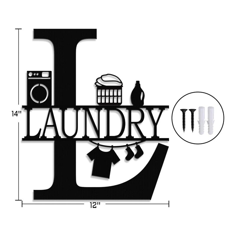 XORT Laundry Room Decor Sign, Vintage Metal Laundry Sign Wall Art for Modern Home, Kitchen, Bathroom Hanging Decoration. (Black - 12 x 14 inch) - Image 5