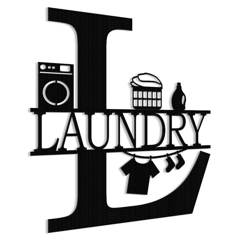 XORT Laundry Room Decor Sign, Vintage Metal Laundry Sign Wall Art for Modern Home, Kitchen, Bathroom Hanging Decoration. (Black - 12 x 14 inch) - Image 4
