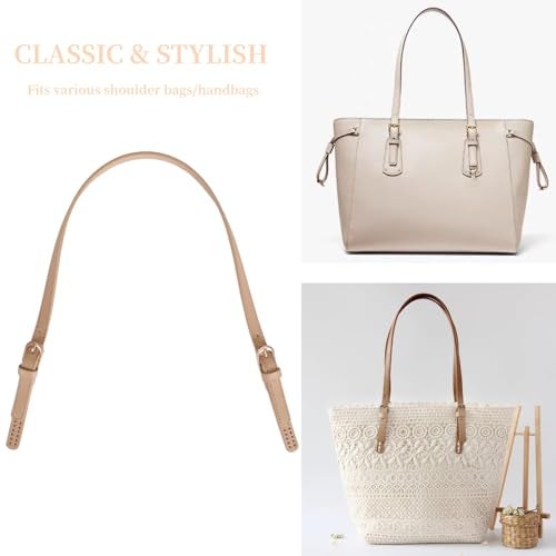 Khakho 2Pcs Leather Replacement Handles Shoulder Straps with Adjustable Buckle, PU Purse Handles Leather Purse Straps - Image 2
