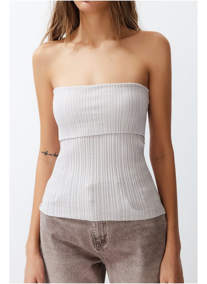 trendyol - Stone Strapless Premium Yarn/Special Yarn Knitwear Blouse TWOSS24BZ00123 - Image 1