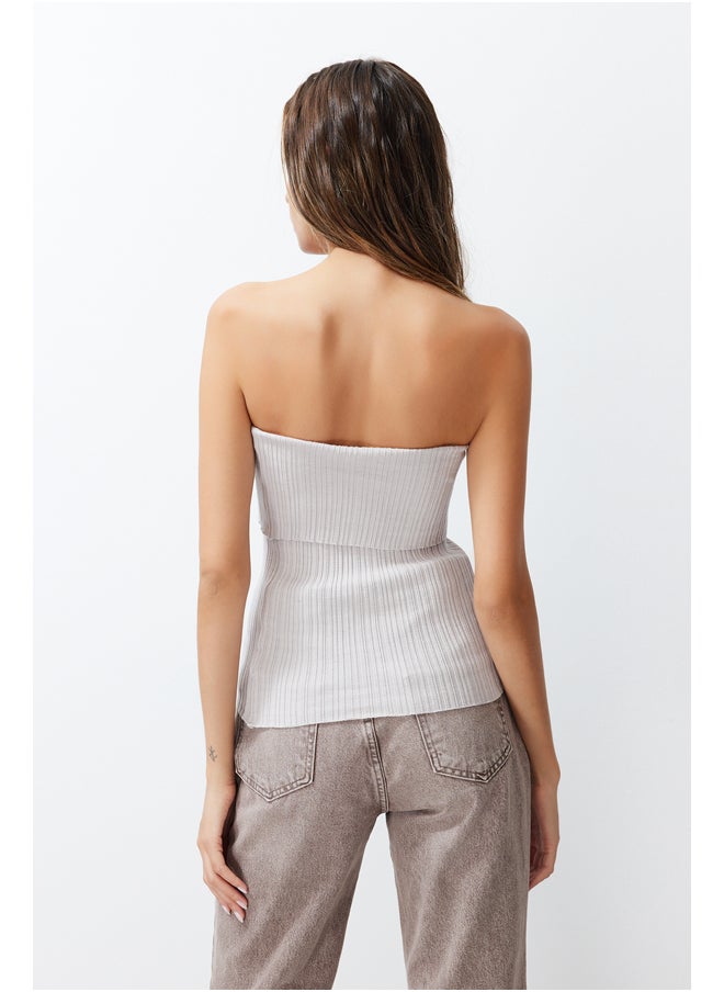trendyol - Stone Strapless Premium Yarn/Special Yarn Knitwear Blouse TWOSS24BZ00123 - Image 1