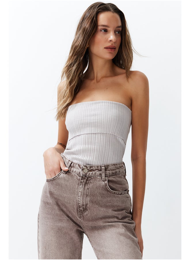 trendyol - Stone Strapless Premium Yarn/Special Yarn Knitwear Blouse TWOSS24BZ00123 - Image 1