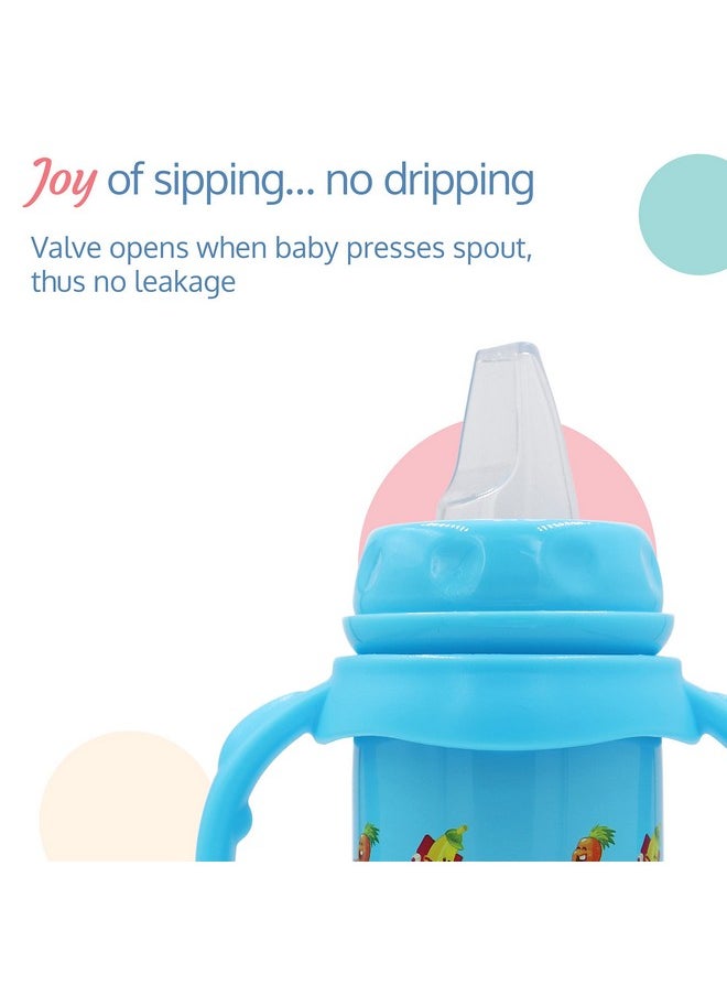 LuvLap 4 in 1 Slim Neck Steel Baby Bottle Cum Sipper with Handle, Made of SS304 Rust Free Steel, BPA Free, Odour Free, Anti Colic Nipple, Spout, Weighted Straw & Cap, Blue, 3M+, 240 ml - pzsku/ZC2B6847162DF4A29280BZ/45/_/1738305257/30602595-b3fc-4dc0-a2a8-7d05c4544f18