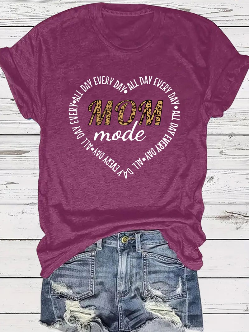 Summer Women'S Mother'S Day Pattern Round Neck Short Sleeve Casual Fashion Explosions T-Shirt - Image 4