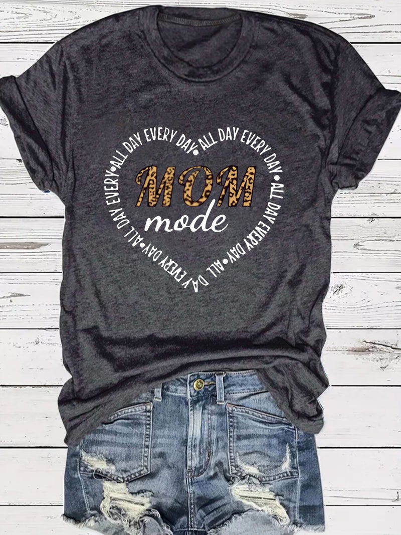 Summer Women'S Mother'S Day Pattern Round Neck Short Sleeve Casual Fashion Explosions T-Shirt - Image 1