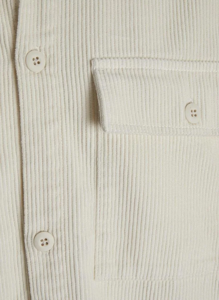 JACK & JONES Long Sleeve Button Down Cotton Shirt
