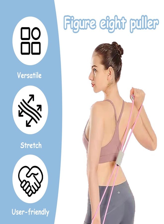panthra 3 Pieces Figure 8 Resistance Band, Saludea Resistance Band with Handles Stretch Fitness Strap for Full-Body Exercise Strength Training Home, Gym (Pink + Purple + Blue) - Image 5
