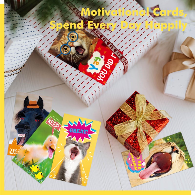 Gethelud 200 PCS Fun Animal Motivational Cards, 60 Designs Encouragement Inspirational Cards Funny Note Card, Positive Affirmation Card for Students Adults Kids (2â€ x 3.5â€) - Image 4