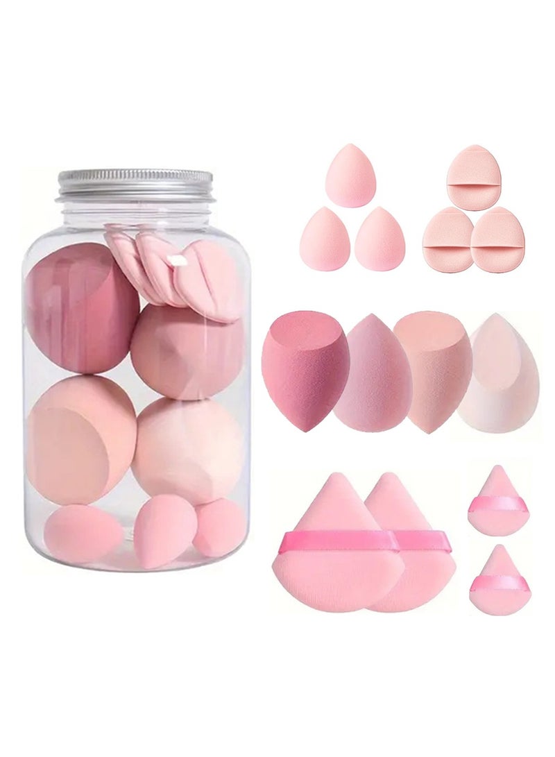 تشوسيسونج 14PCS بدلة اسفنج مكياج، اسفنج مصغر ناعم، اسفنج تجميلي طويل الأمد، اسفنج تجميلي طويل، (وردي) - Image 1