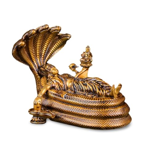 Artarium Resin Padmanabhaswamy Ranganatha Swamy Bhagwan Vishnu Statue God Tirupati Balaji Sri Venkateswara Idol Venkateshwara Swamy Idol for Car Dashboard and Home Décor (Padmanabhaswamy 2.97 Inch) - Image 1