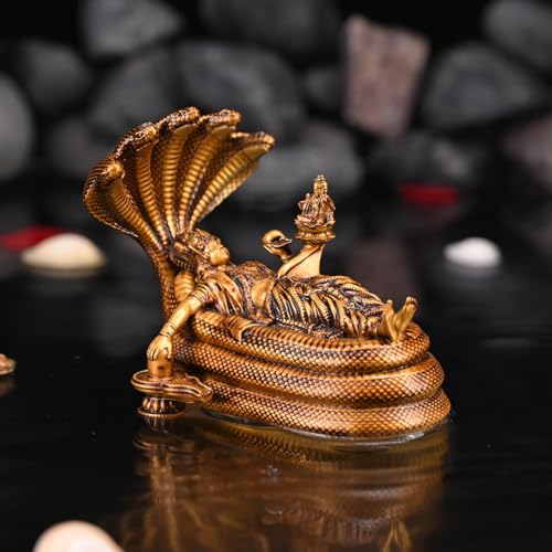 Artarium Resin Padmanabhaswamy Ranganatha Swamy Bhagwan Vishnu Statue God Tirupati Balaji Sri Venkateswara Idol Venkateshwara Swamy Idol for Car Dashboard and Home Décor (Padmanabhaswamy 2.97 Inch) - Image 3