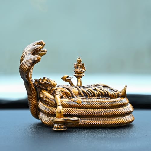 Artarium Resin Padmanabhaswamy Ranganatha Swamy Bhagwan Vishnu Statue God Tirupati Balaji Sri Venkateswara Idol Venkateshwara Swamy Idol for Car Dashboard and Home Décor (Padmanabhaswamy 2.97 Inch) - Image 2