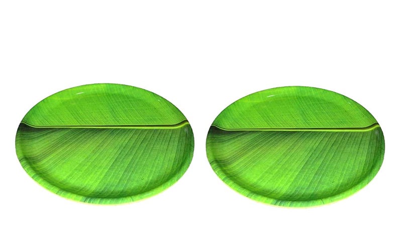 صحون عشاء/أواني طعام بتصميم موز من سمارت باي، حجم 10 بوصة (طقم من 2 صحن) [اللون-أخضر] - Image 2