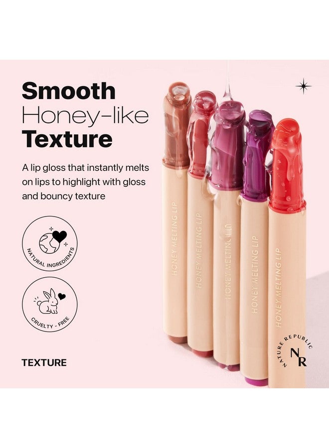 Nature Republic HONEY MELTING LIP (07 LYCHEE) SOFT LIP STICK, Hydrating Gloss, Moisturizing balms, Sheer tint, Shine & Glowy Finish, korean make up - Image 3