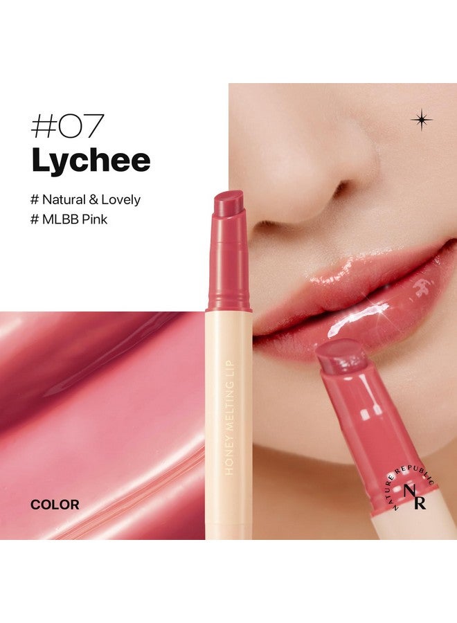 Nature Republic HONEY MELTING LIP (07 LYCHEE) SOFT LIP STICK, Hydrating Gloss, Moisturizing balms, Sheer tint, Shine & Glowy Finish, korean make up - Image 2