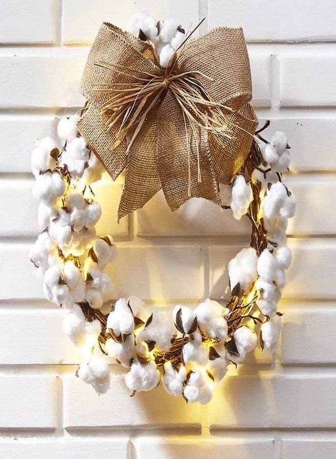 The Lakeside Collection Country Cotton Boll Decor - Wreath - Image 2