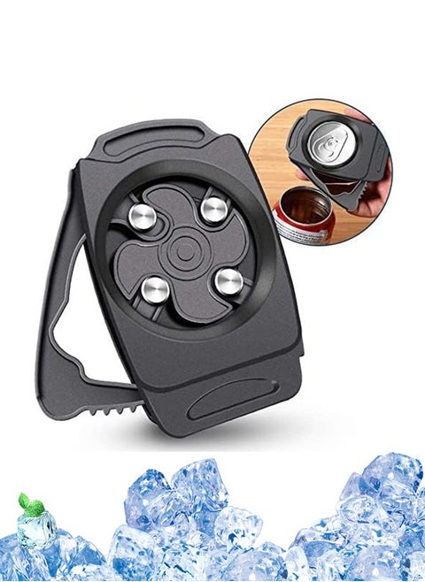 Go Swing Topless Can Opener Bar Tool, Safe Cut Can Opener, Manual Smooth Edge Can Opener, Portable Easy to Use, No Sharp Edges Leaving, Food Grade Stainless Steel, for Household Kitchen(Black)