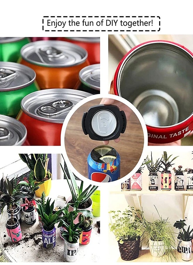 Go Swing Topless Can Opener Bar Tool, Safe Cut Can Opener, Manual Smooth Edge Can Opener, Portable Easy to Use, No Sharp Edges Leaving, Food Grade Stainless Steel, for Household Kitchen(Black)