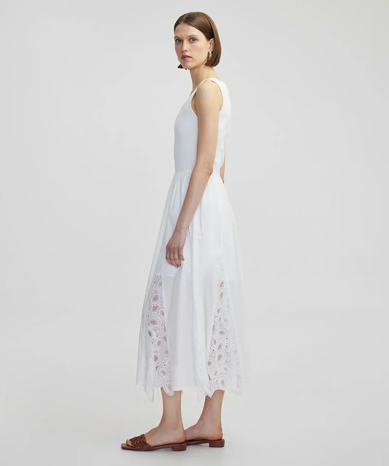 ابيكول Square Neck Broderie Anglaise Dress