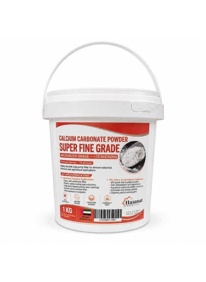 Hasanat Essentials Calcium Carbonate Powder 1kg, Super Fine Marble Powder Under 75 Microns, for Lippan Art, 3D Wall Art, Paint & Coating Filler, DIY and Industrial Applications - Image 3