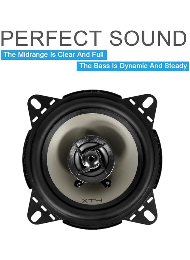 Generic Vextr0N 4-Inch Two-Way Coaxial Speakers, 280W Peak Power, 70W Continuous Power, 90Db Sensitivity, 4 Ohms, 50Hz-20Khz Frequency Response, Compact Design, Black  - Image 2